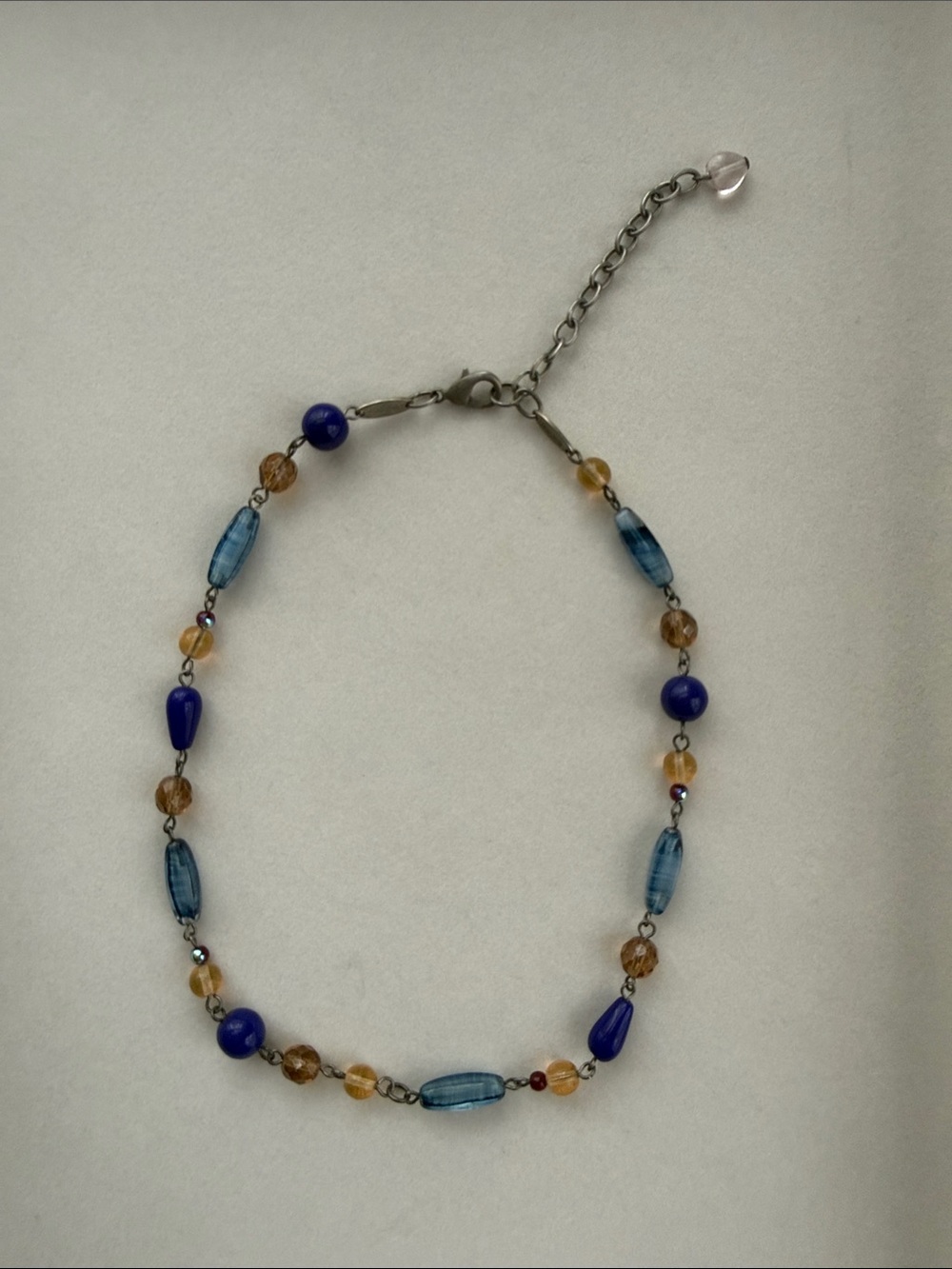 Sabika Blue and Amber Beaded Necklace for Women